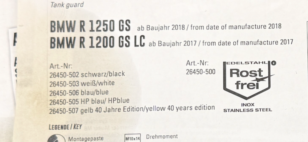 Wunderlich Yellow 40th Anniversary Upper and Lower Crash Bars R1200/R1250GS (NOT ADVENTURE)