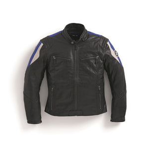 BMW Men's Club Leather Jacket, Black/Blue - BMWSuperShop.com